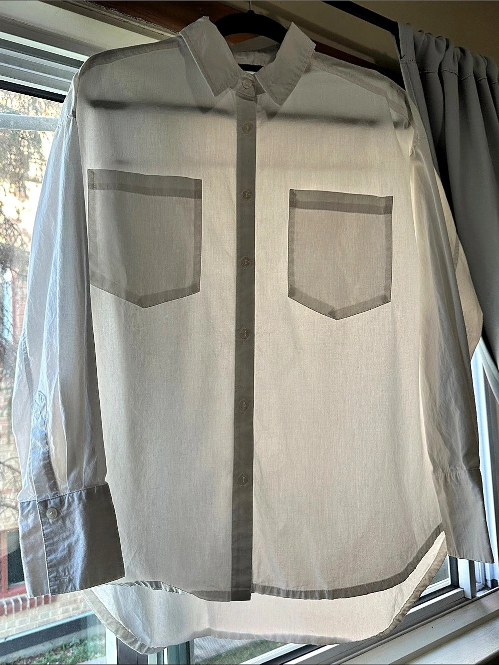 Size XS Oversized Cotton Button Down Shirt in White - Ardene